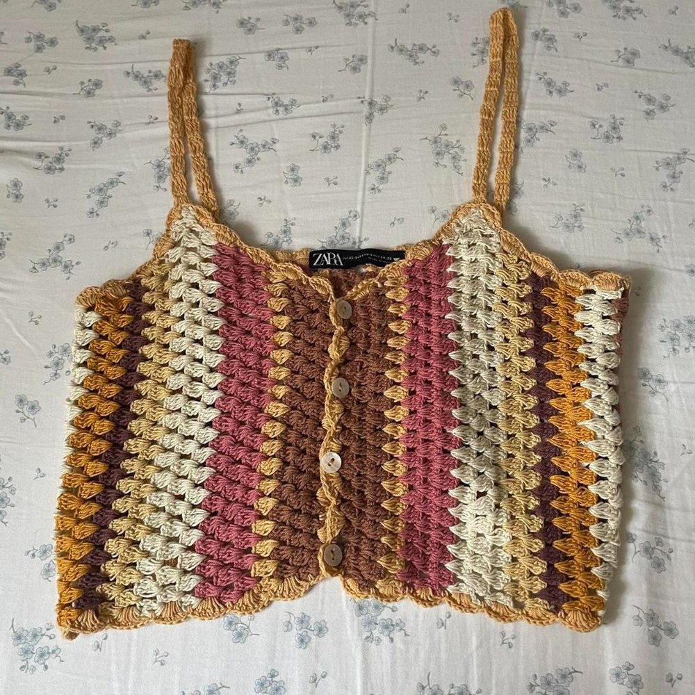 zara knit tank top like new size xs-s